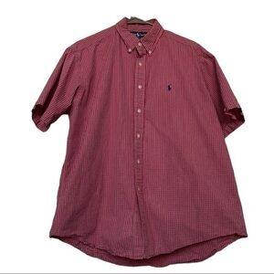 Ralph Lauren BLAKE Red Button Up Casual Shirt Size Large EUC #7385